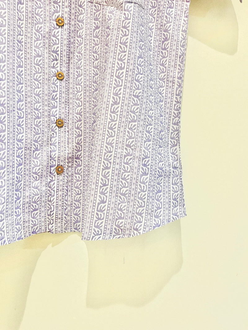 COTTON BLOCK PRINTED HALF SLEEVE SHIRT