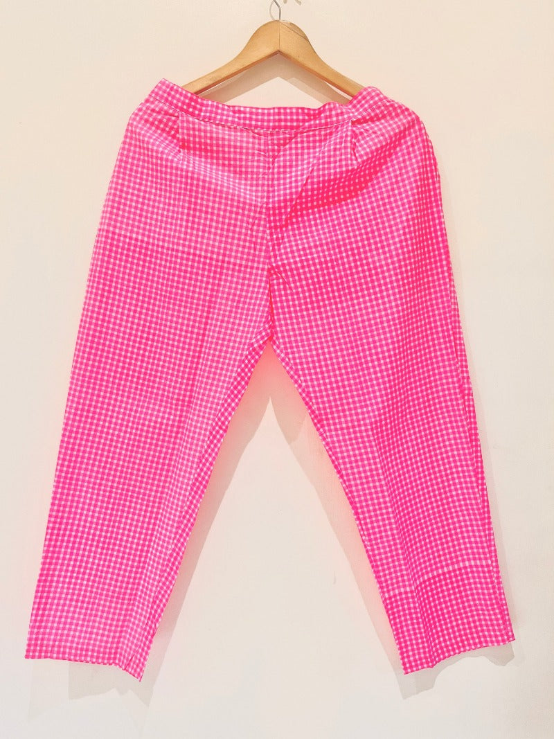 Pink Gingham Printed Co-Ord Set