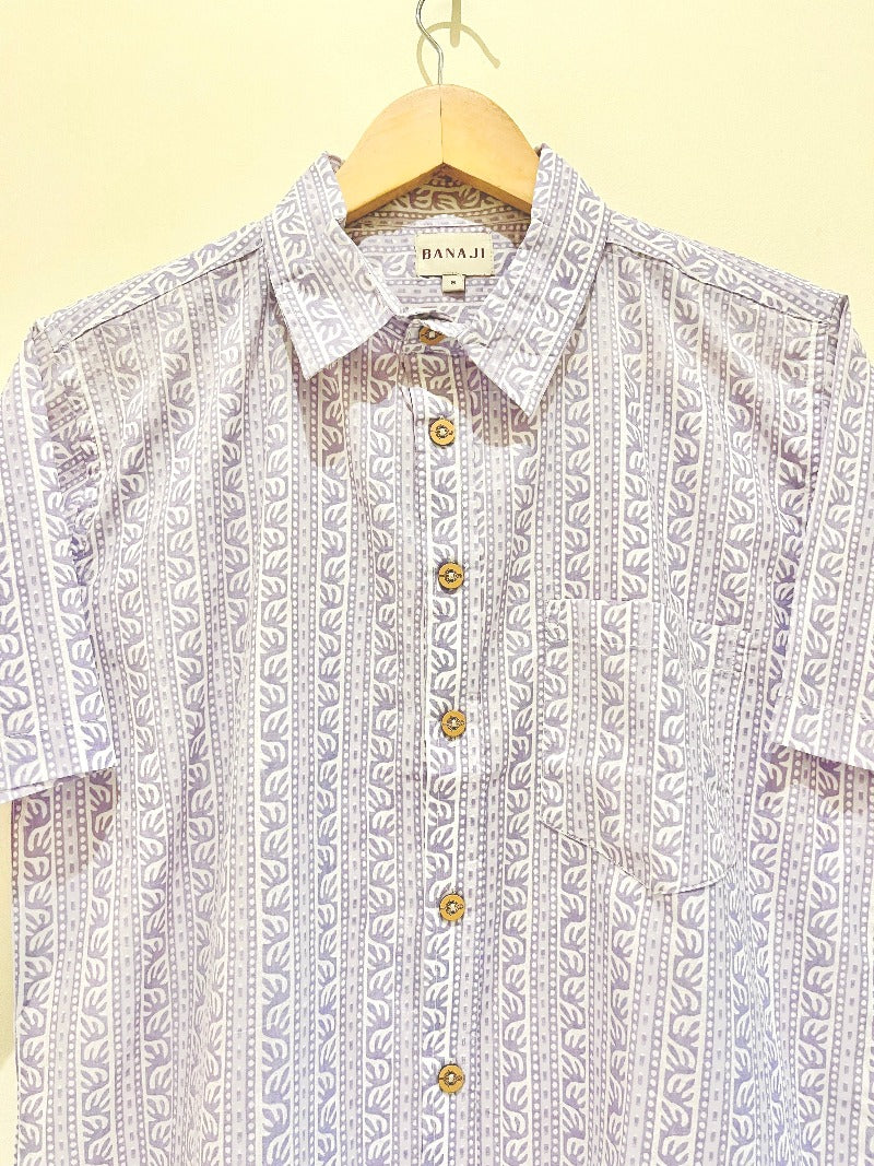 COTTON BLOCK PRINTED HALF SLEEVE SHIRT