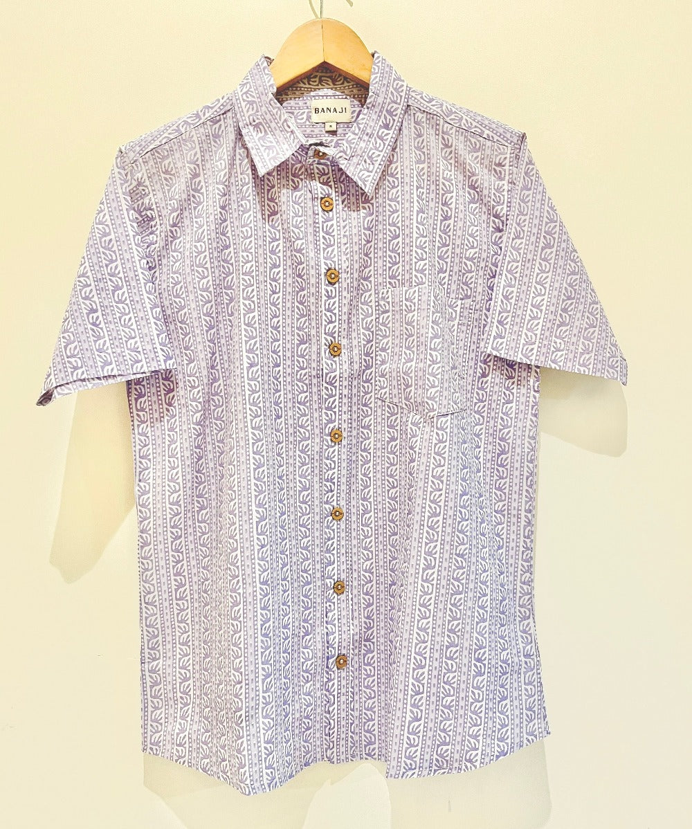 COTTON BLOCK PRINTED HALF SLEEVE SHIRT