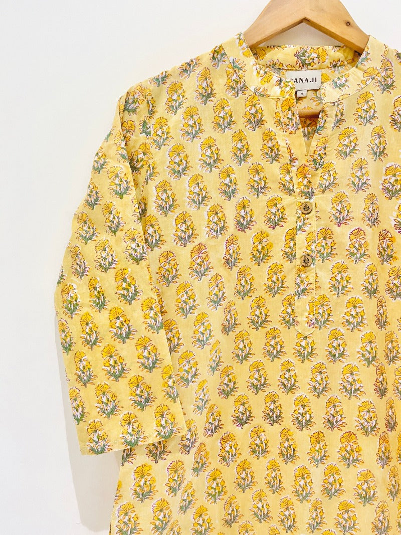Yellow Blooms Kurta Pant Co-Ord Set