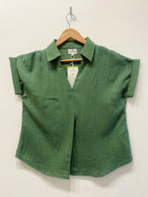 Olive Double Gauze Collared Top