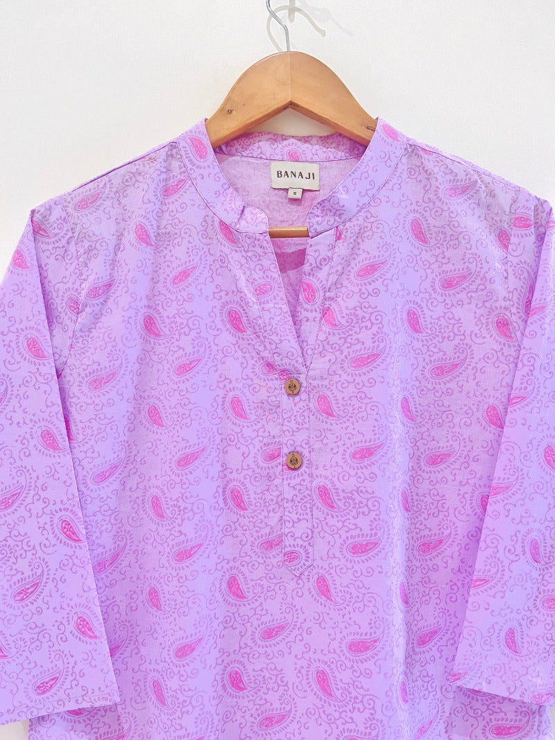 Lilac Paisley Kurta Pant Co-Ord Set