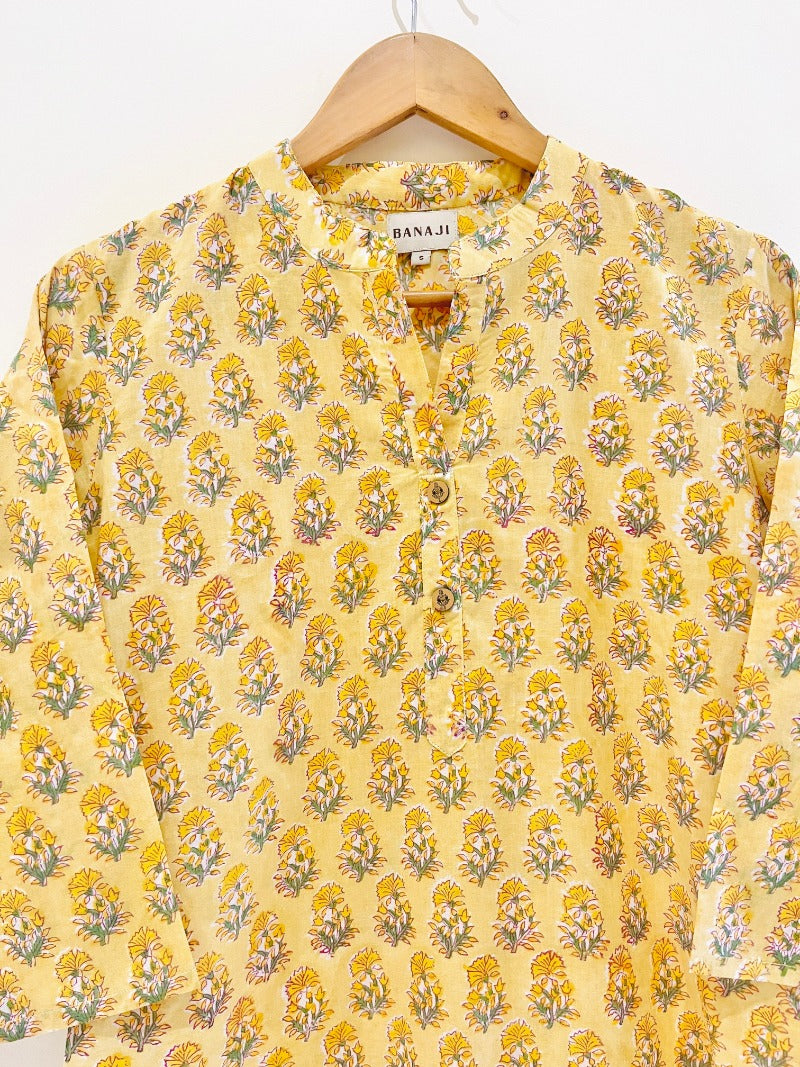 Yellow Blooms Kurta Pant Co-Ord Set