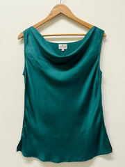 Emerald Satin Drape Top