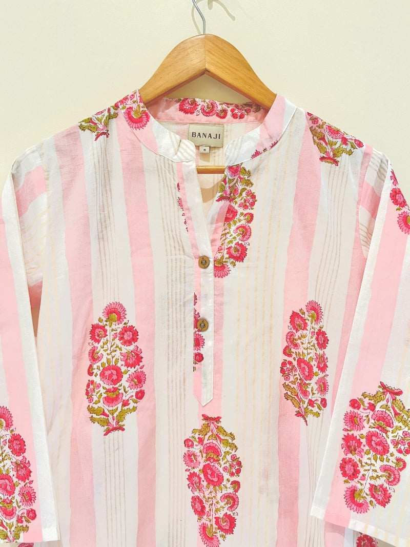 Peachy Pink Kurta Pant Co-Ord Set