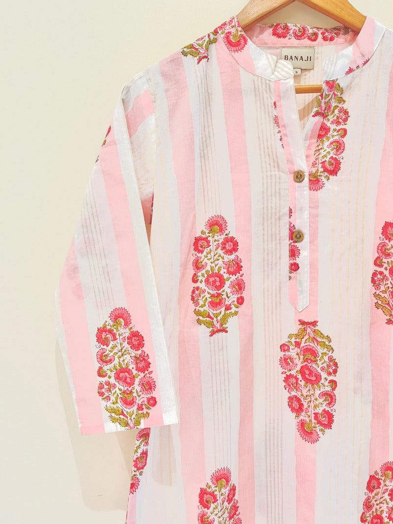 Peachy Pink Kurta Pant Co-Ord Set