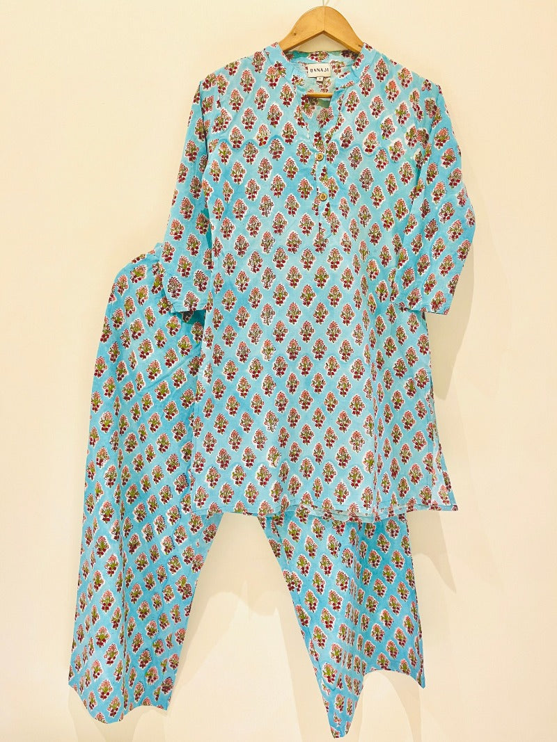 Green Buti Kurta Pant Co-Ord Set