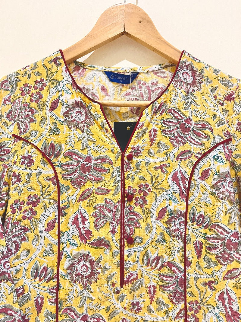 'Sunshine' Block Printed Kurta