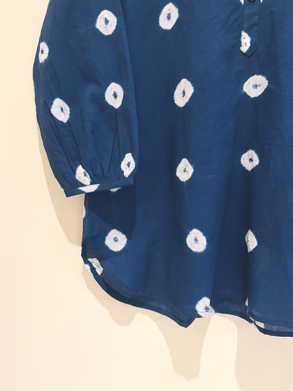 Natural Indigo Shibori Dyed Cotton Short Kurti