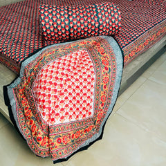 Red and Green Jaipuri Razai