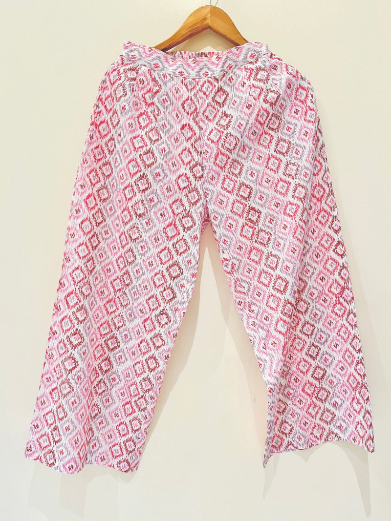 Pink Ikat Kurta Pant Co-Ord Set