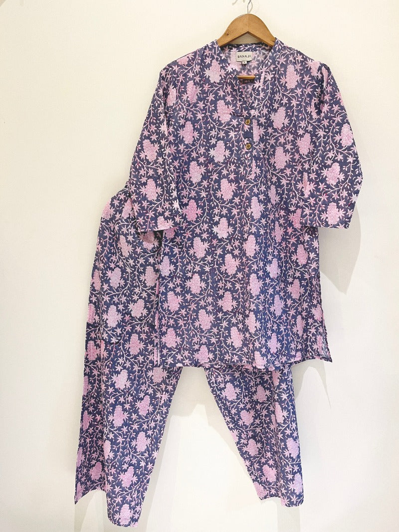 Pink Grapes Kurta Pant Co-Ord Set