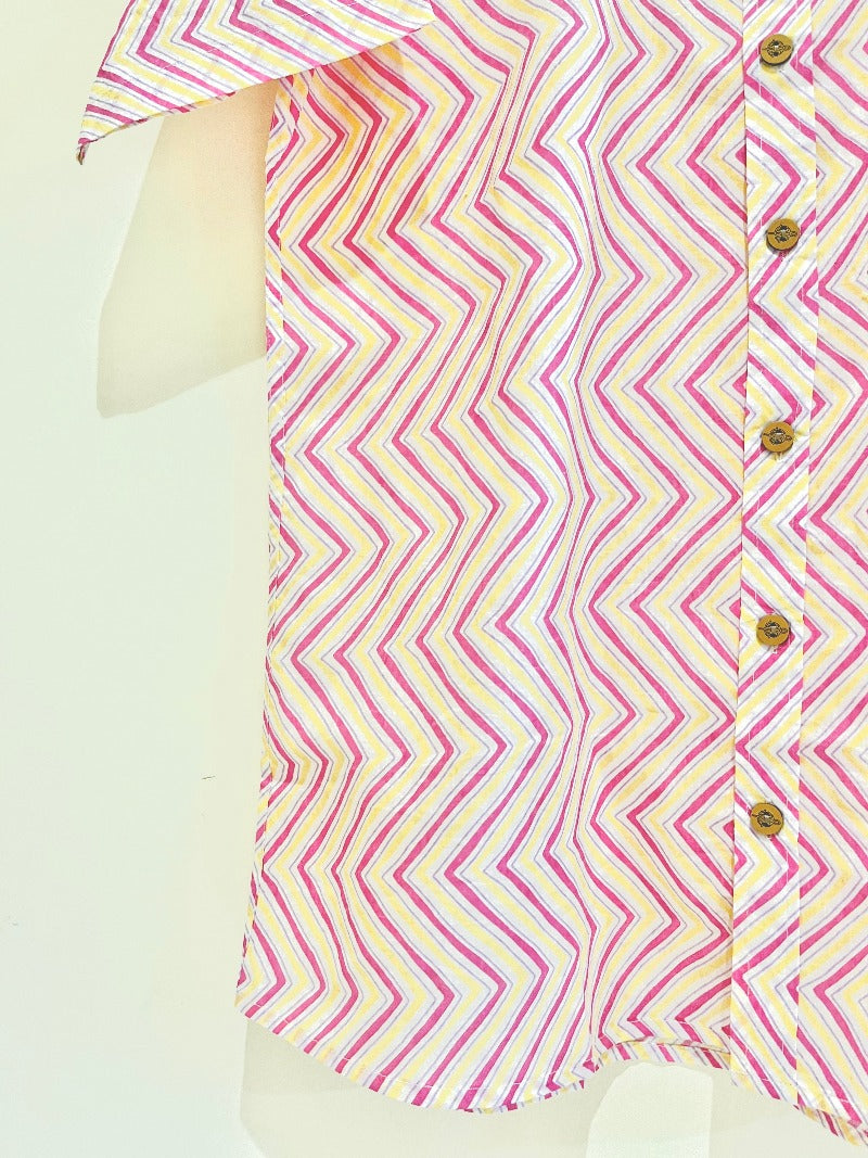 COTTON BLOCK PRINTED HALF SLEEVE SHIRT