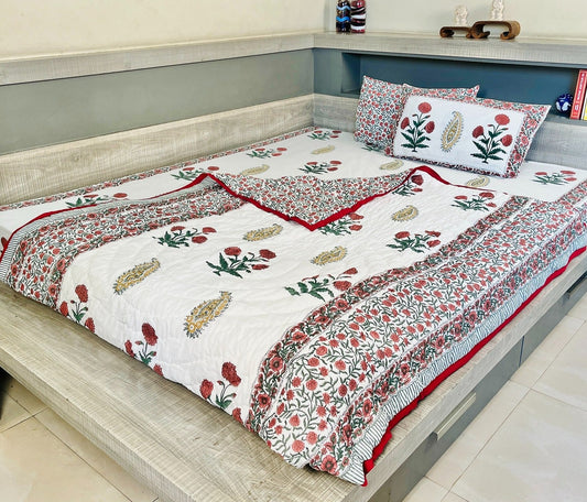 Wild Poppy Bed Sheet with Pillow Covers