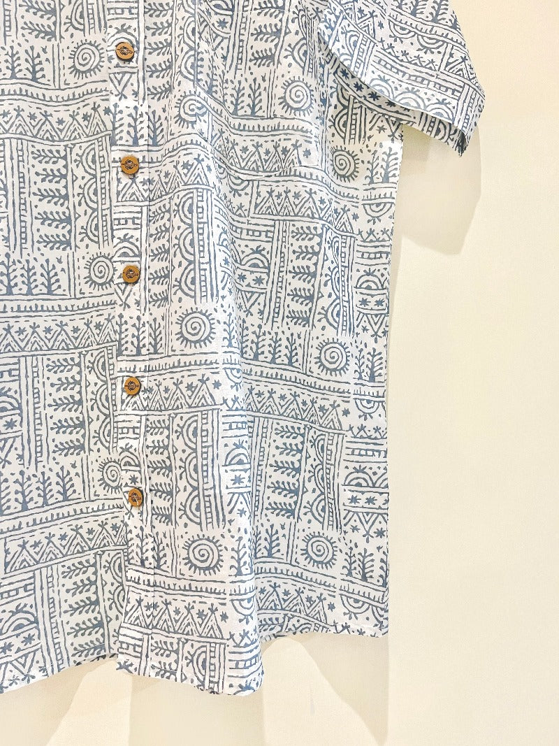 COTTON BLOCK PRINTED HALF SLEEVE SHIRT