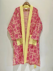 Yellow Printed Bath Robe