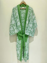 Green Printed Bath Robe