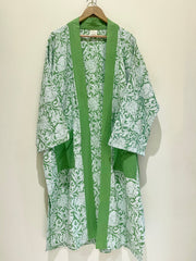 Green Printed Bath Robe