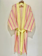 Yellow Stripe Printed Bath Robe