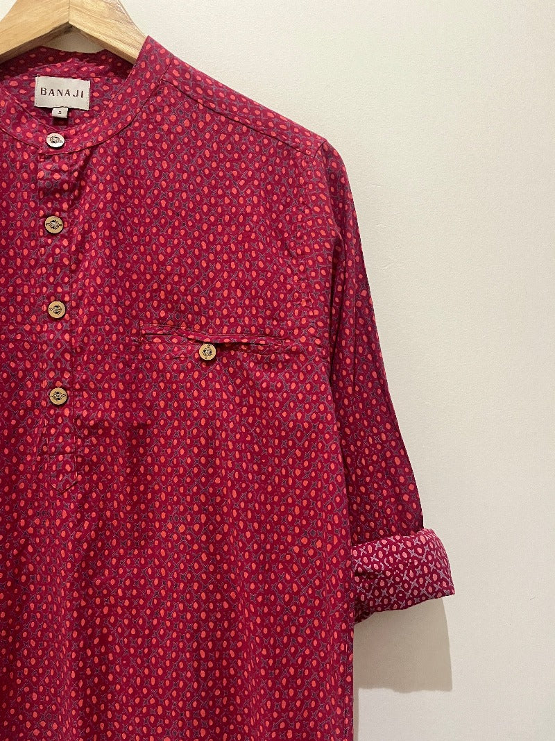 COTTON PRINTED FULL SLEEVE KURTA