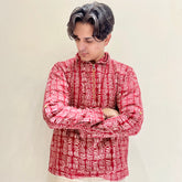 Red Printed Printed Hoodie