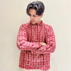 Red Printed Printed Hoodie