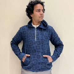 Kala Cotton Natural Indigo Printed Hoodie