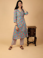 Cotton Printed Wrap Kurta