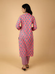 Cotton Printed Kurta Pant Set With Dupatta