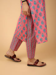 Cotton Printed Kurta Pant Set With Dupatta
