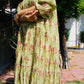 'Maheshwari Silk' Olive Green Printed Dress
