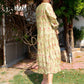 'Maheshwari Silk' Olive Green Printed Dress