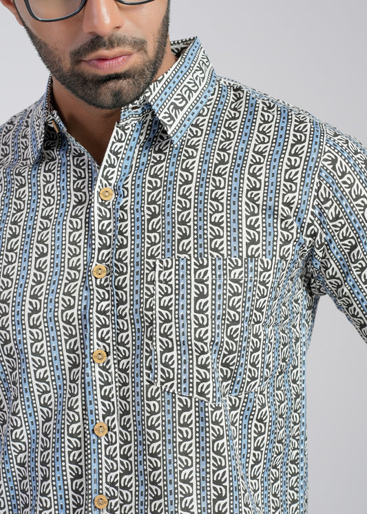 Cotton Block Printed Half Sleeve Shirt