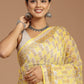 Yellow and White Buta Print Kota Doria Saree