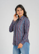 Block Printed Cotton Women's Shirt