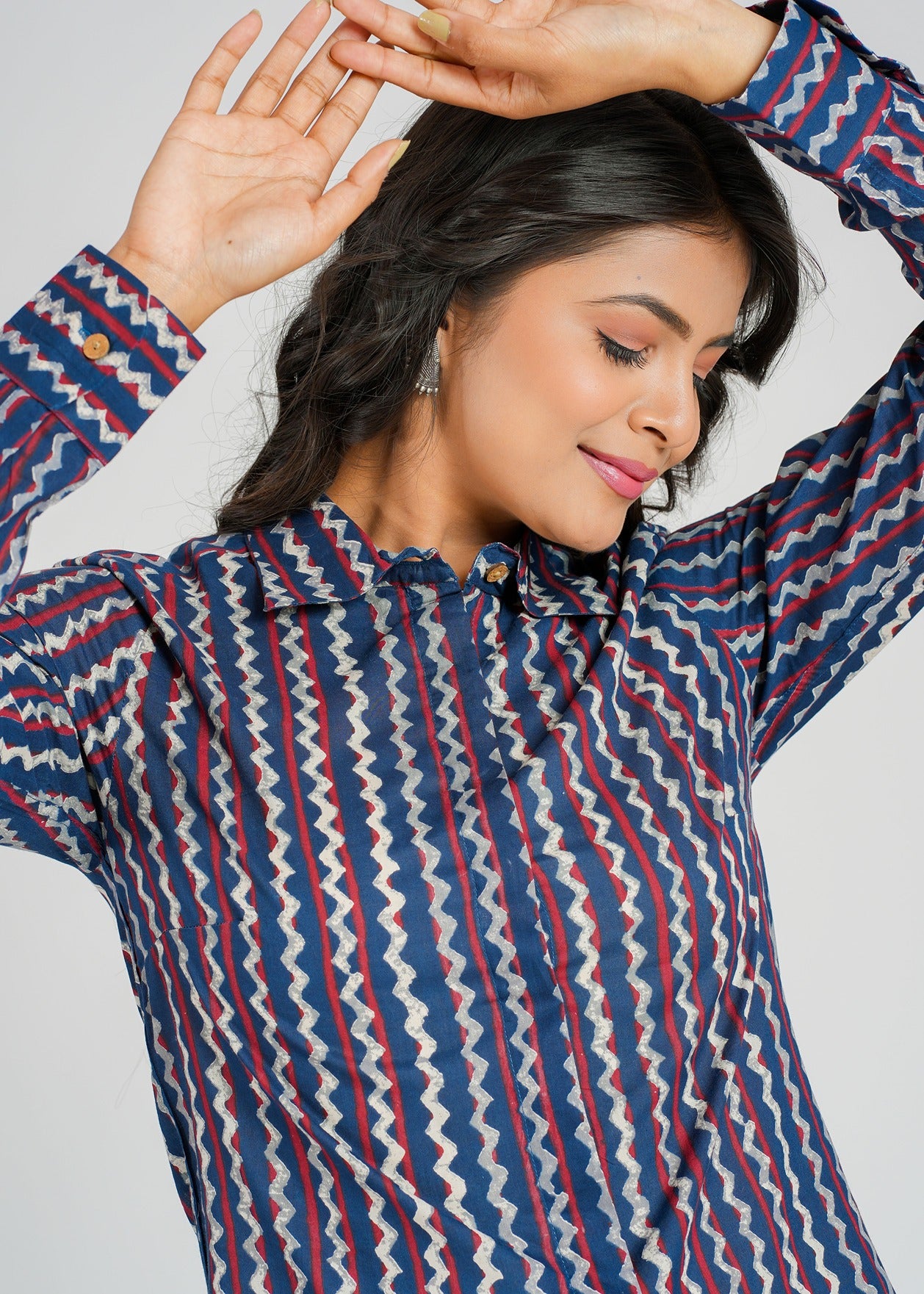 Block Printed Cotton Women's Shirt