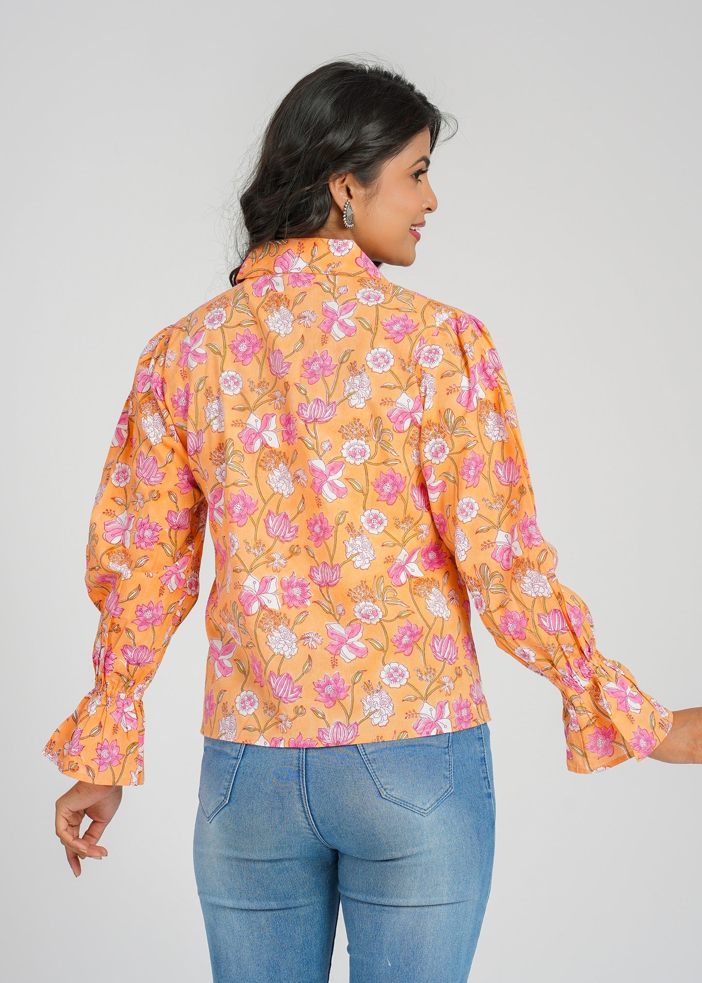 Pumpkin Block Printed Short Top Pre-order