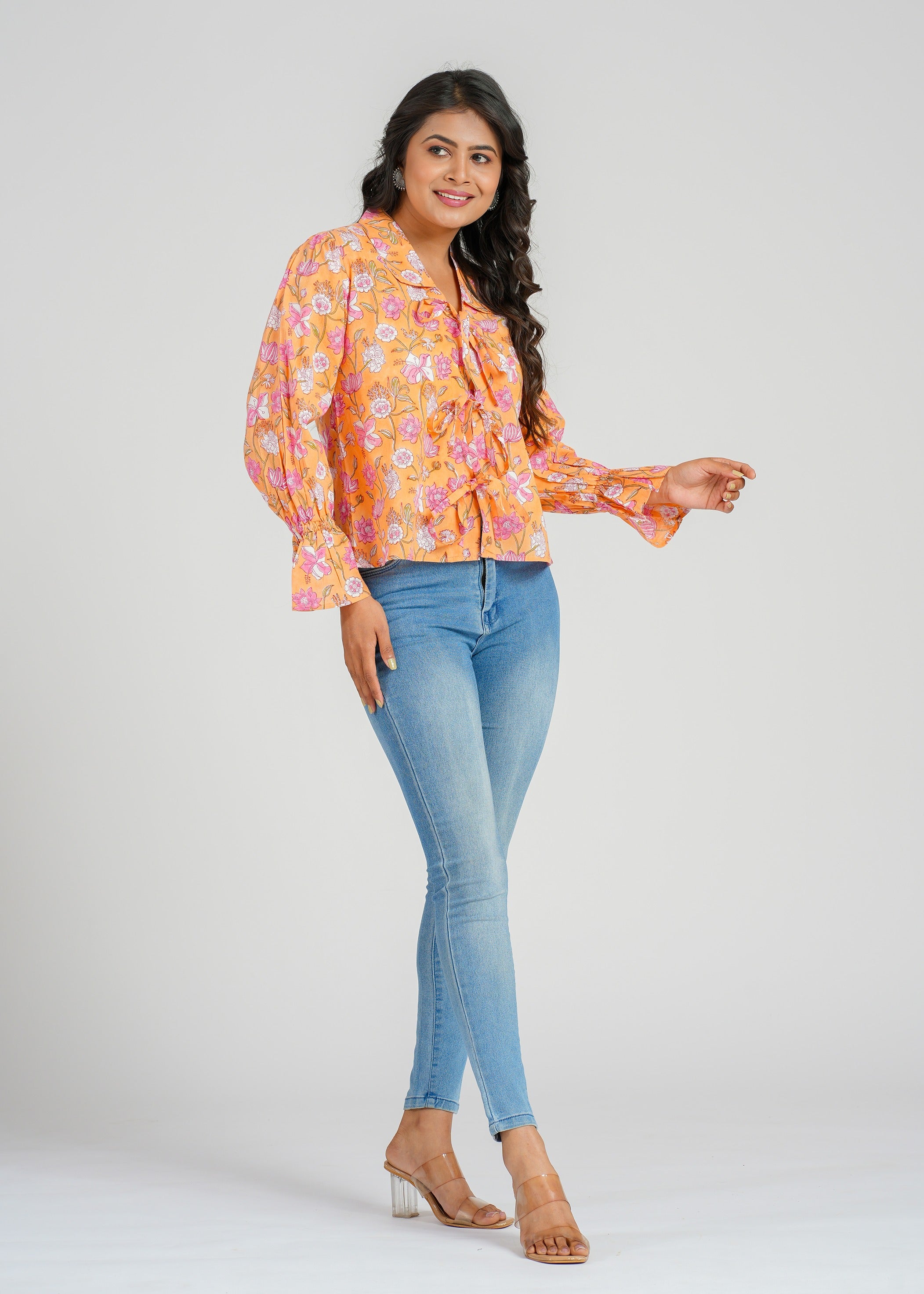 Pumpkin Block Printed Short Top Pre-order
