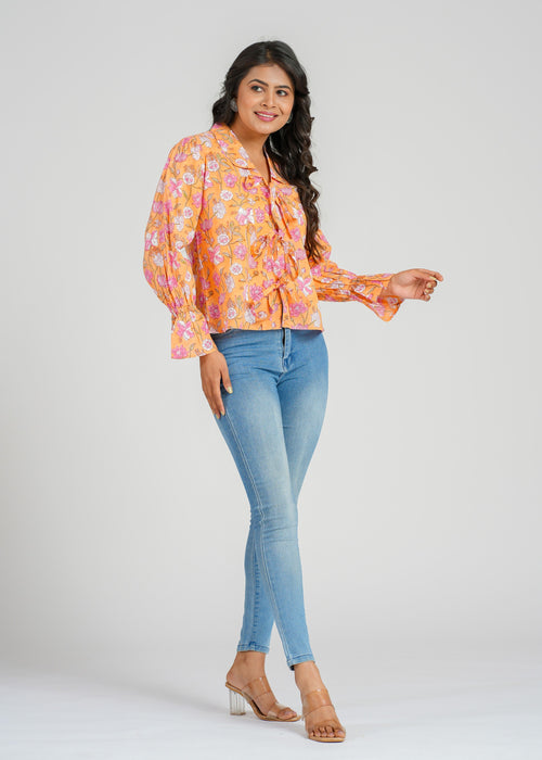 Women’s Cotton Block Printed Short Top