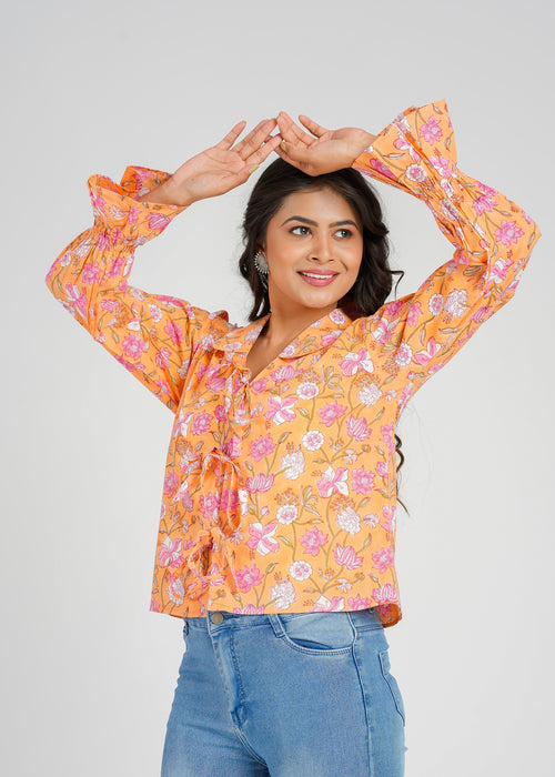Women’s Cotton Block Printed Short Top