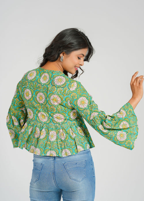 Block Printed Cotton Short Top