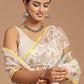 Sunshine Elegance: Yellow and White Buta Print Kota Doria Saree