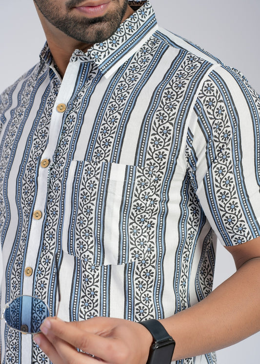 Cotton Block Printed Half Sleeve Shirt