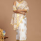 Sunshine Elegance: Yellow and White Buta Print Kota Doria Saree