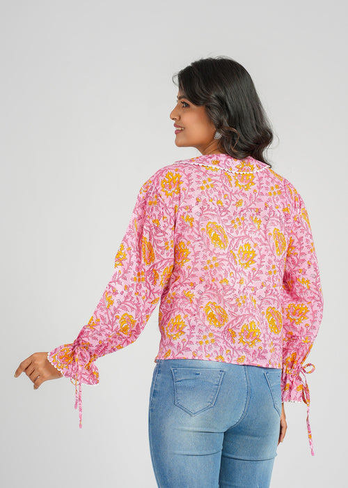 Daisy Charm Printed Short Top