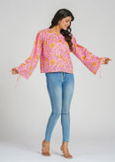 Daisy Charm Printed Short Top