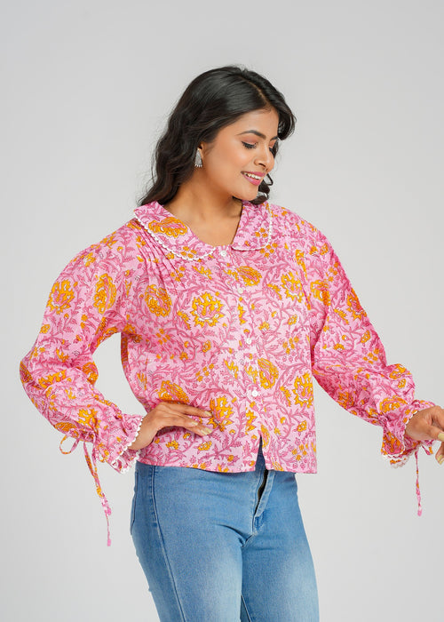 Daisy Charm Printed Short Top