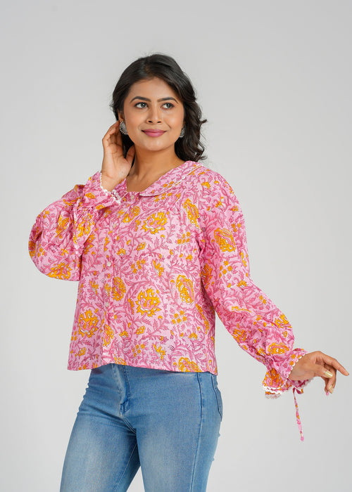 Daisy Charm Printed Short Top