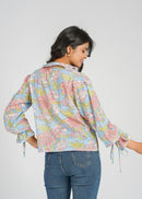 Lace Block Printed Cotton Short Top